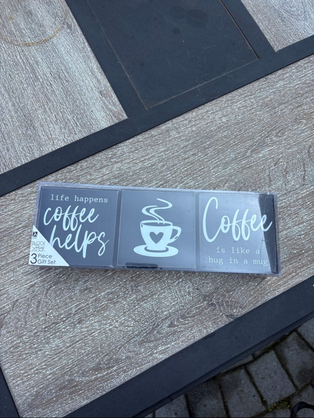 Malden Coffee Helps 3-Piece Wall Plaque Set - Gray & White